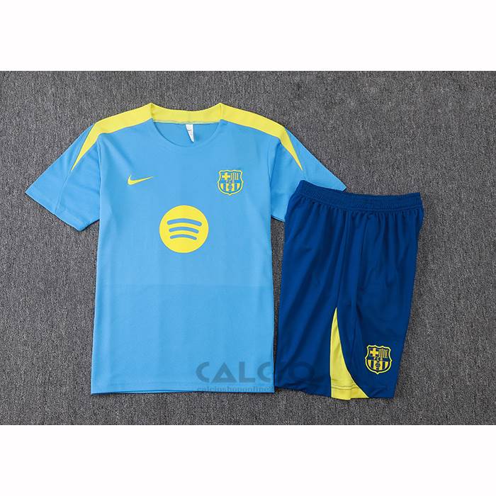 Tuta da Track FC Barcellona Manica Corta 2025-2026 Blu - Pantaloncini